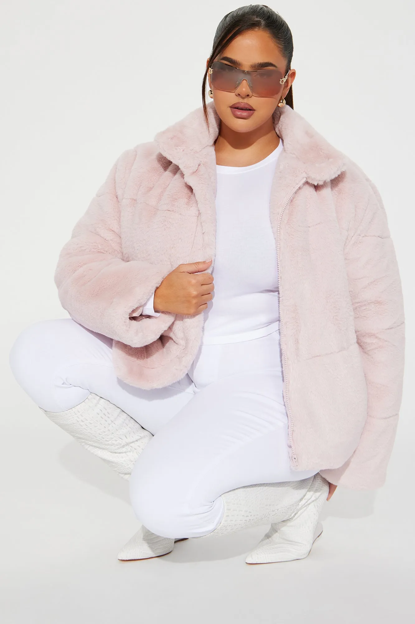 All Fur It Faux Fur Jacket - Mauve