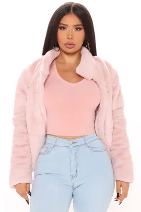 All Fur It Faux Fur Jacket - Mauve