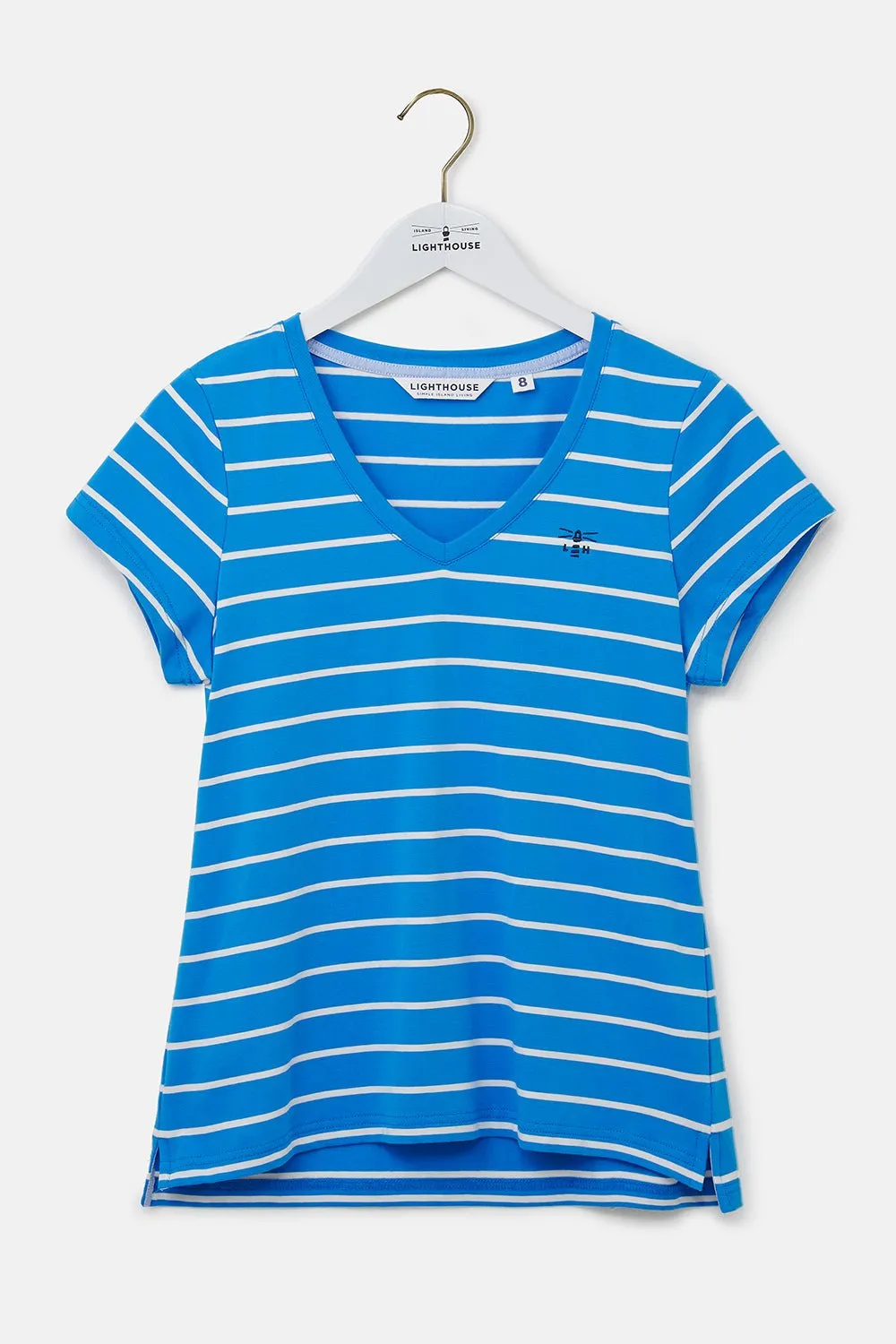 Ariana Tee - Azure Blue Stripe