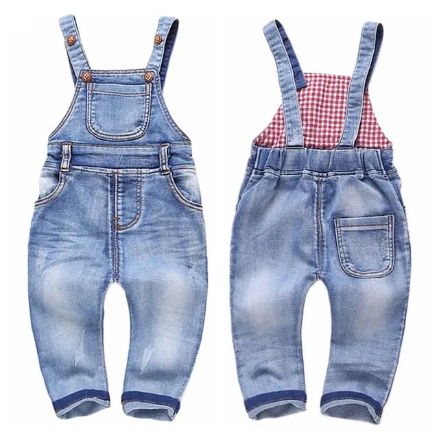 Baby Washed Ripped Soft Denim Overalls