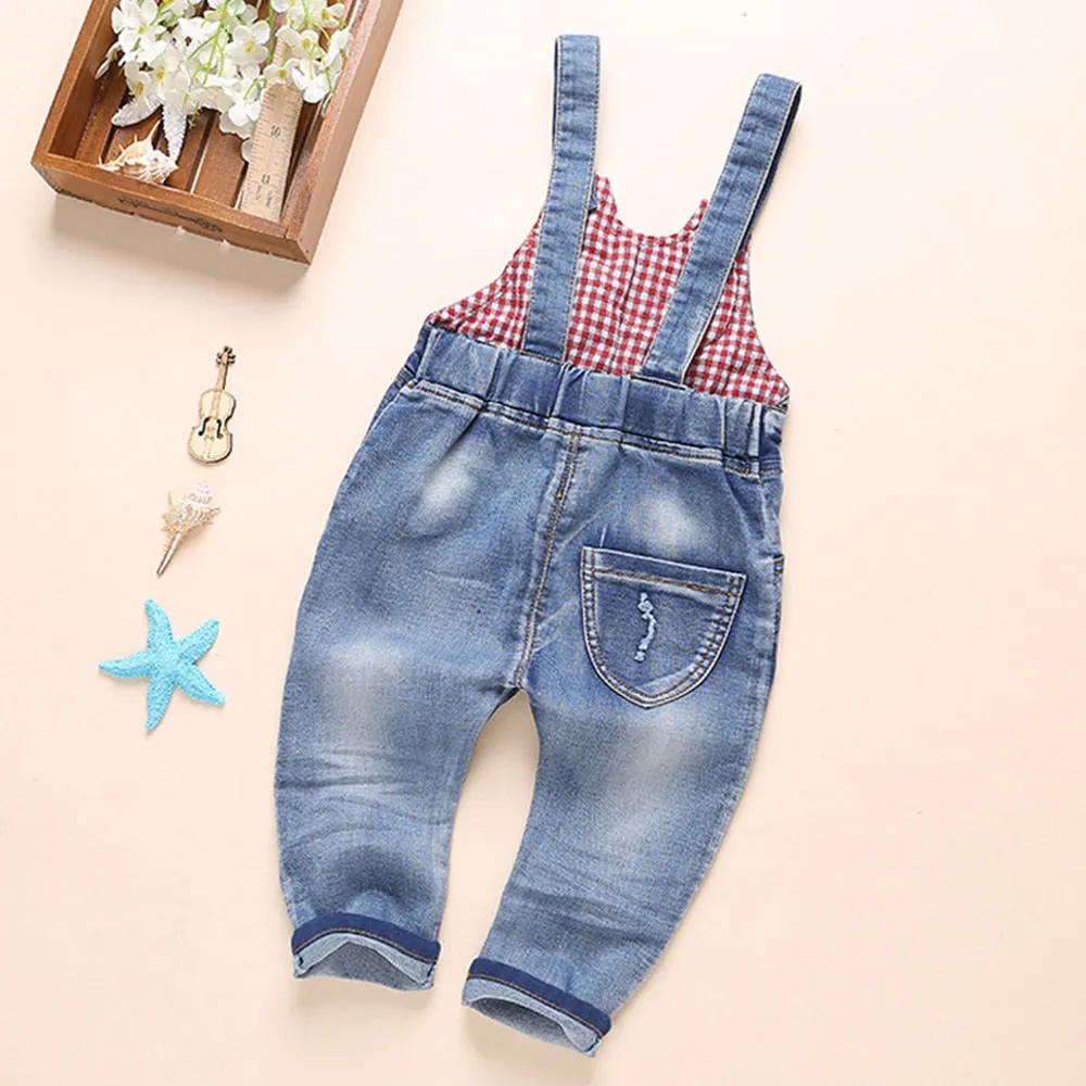 Baby Washed Ripped Soft Denim Overalls