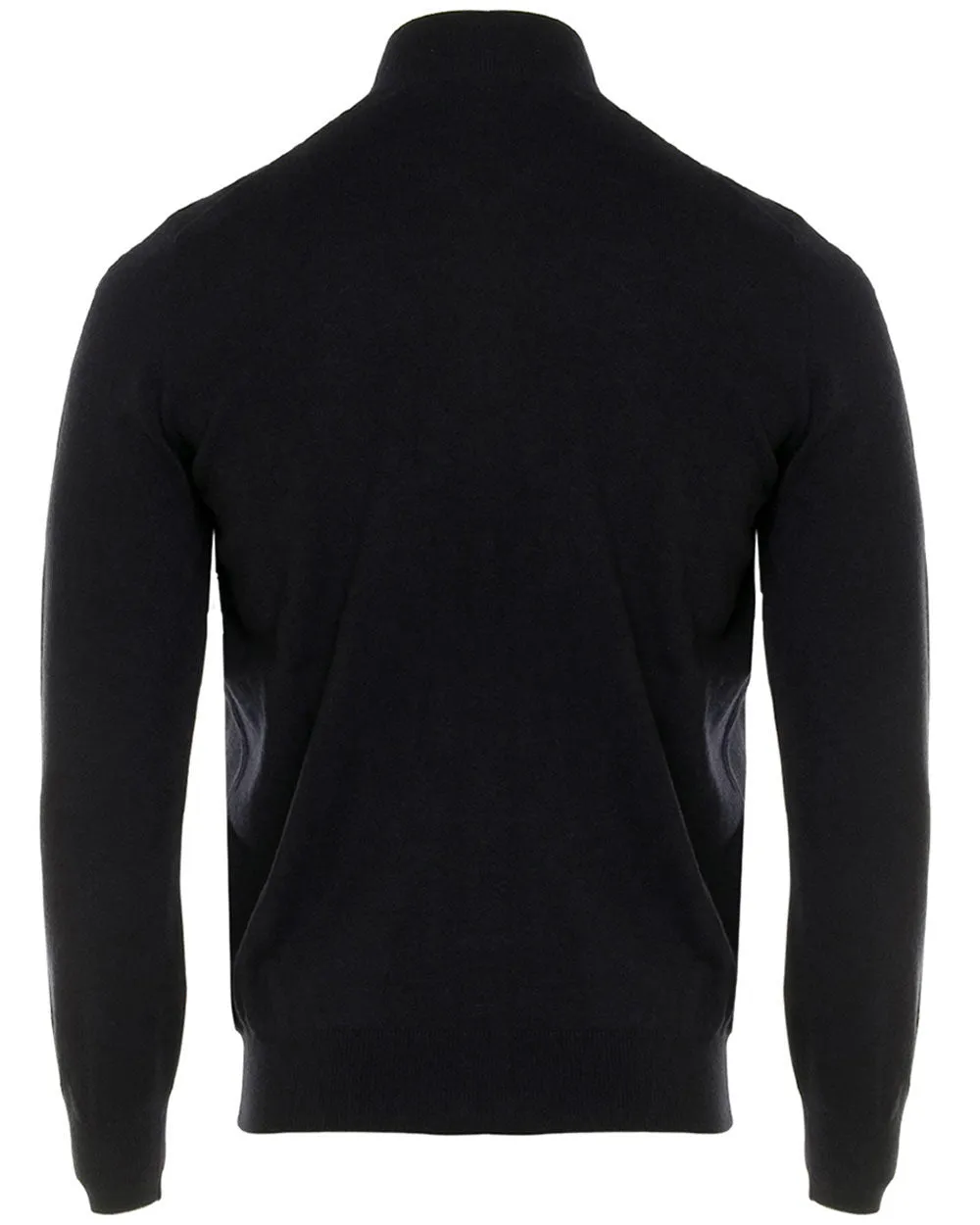 Black Cashmere Full Zip Sweater