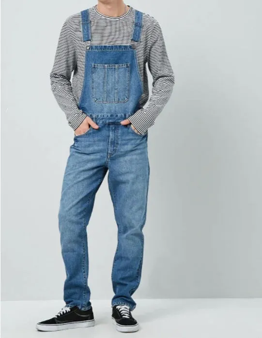 Blue Denim Overalls Loose Fit