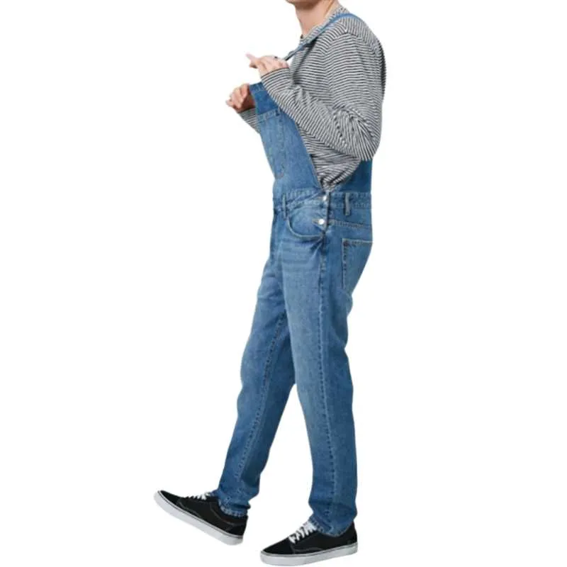 Blue Denim Overalls Loose Fit