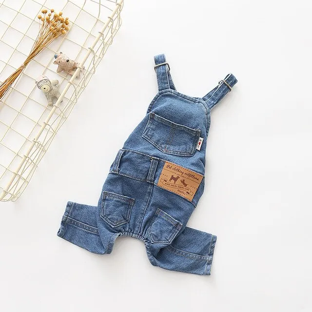 Blue Jeans Dog Overalls