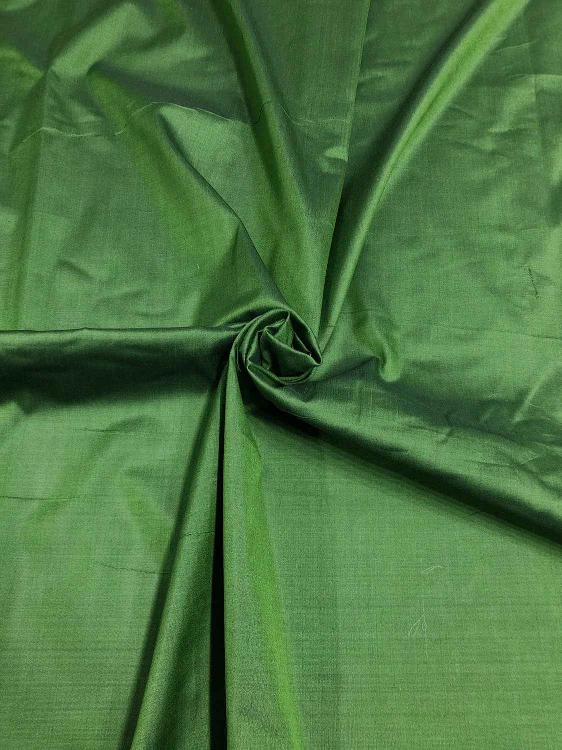 Bottle Green Spun Silk Fabric