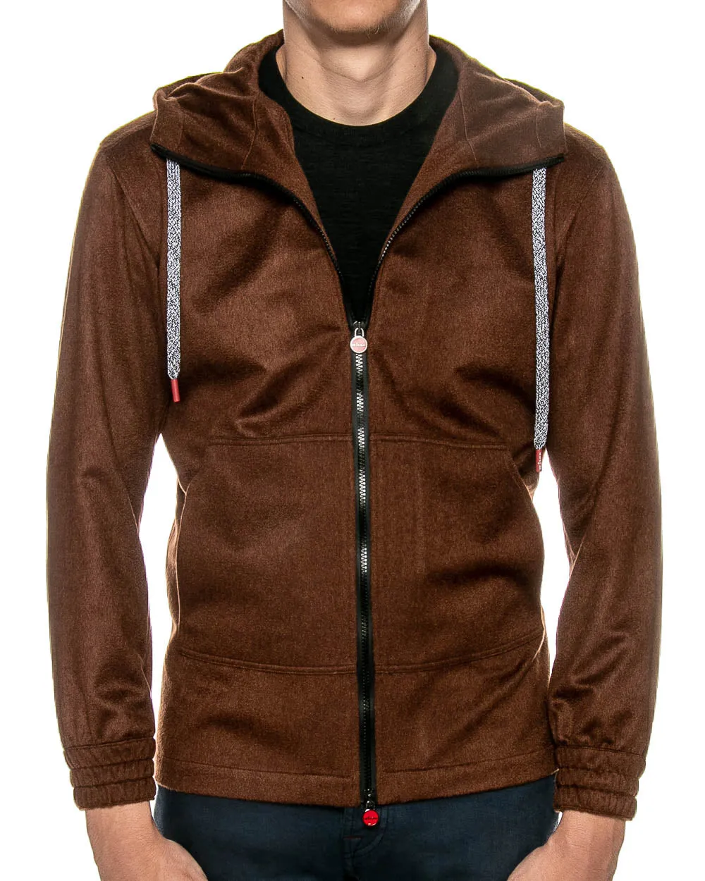 Brown Cashmere Hoodie Jacket