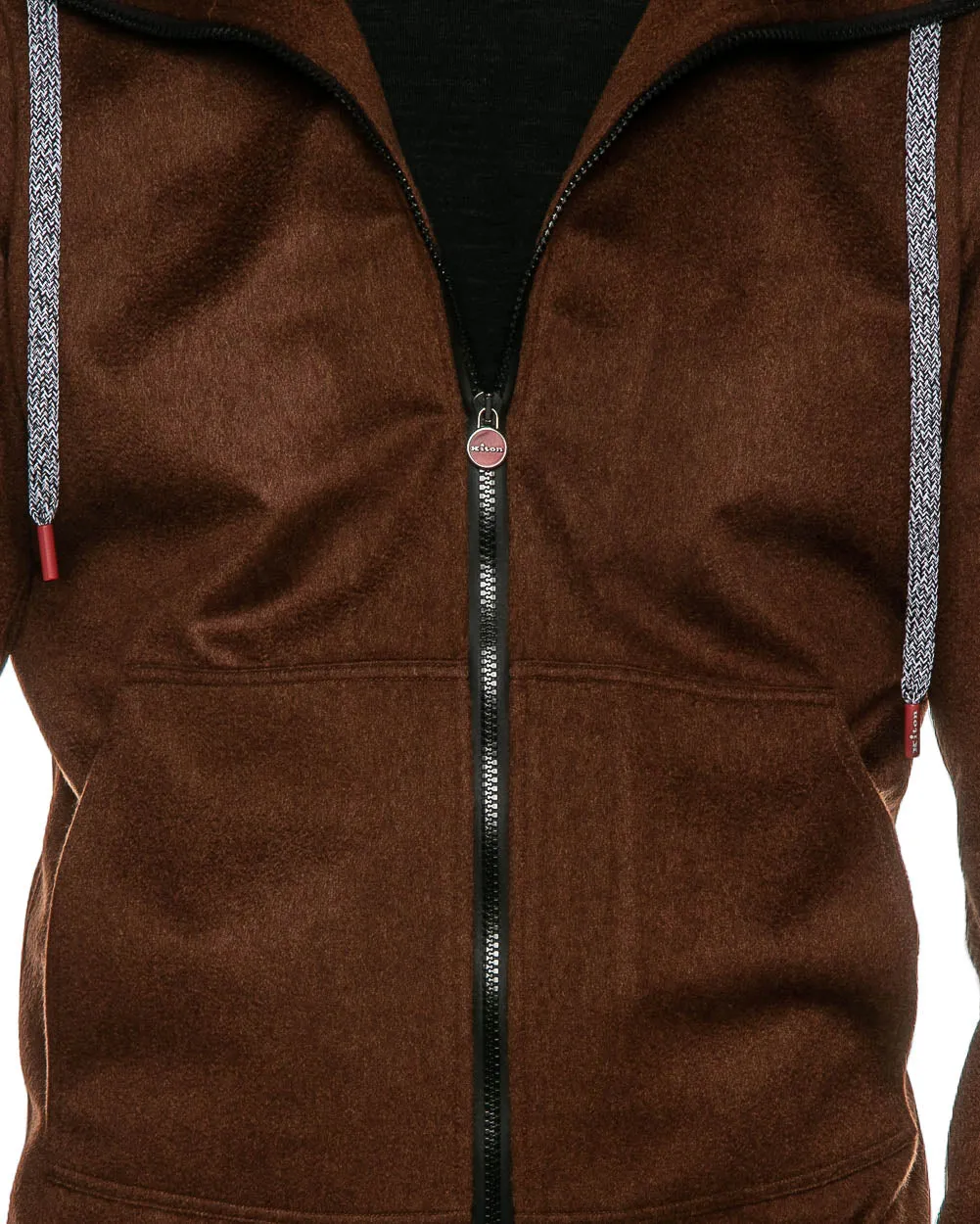 Brown Cashmere Hoodie Jacket