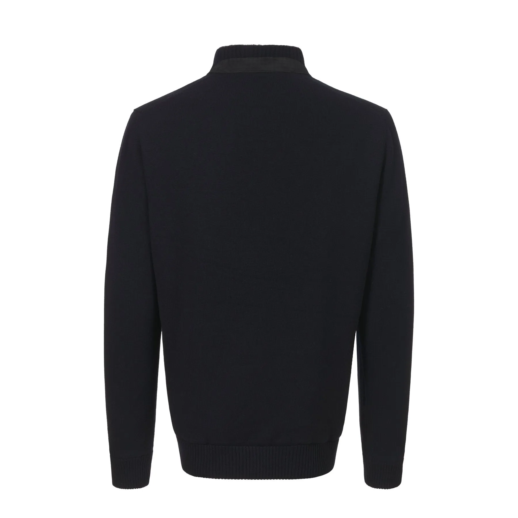 Cashmere Bomber Jacket with Fur Lining in Dark Blue