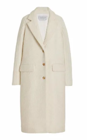 Charles Coat in Ivory Cashmere Boucle