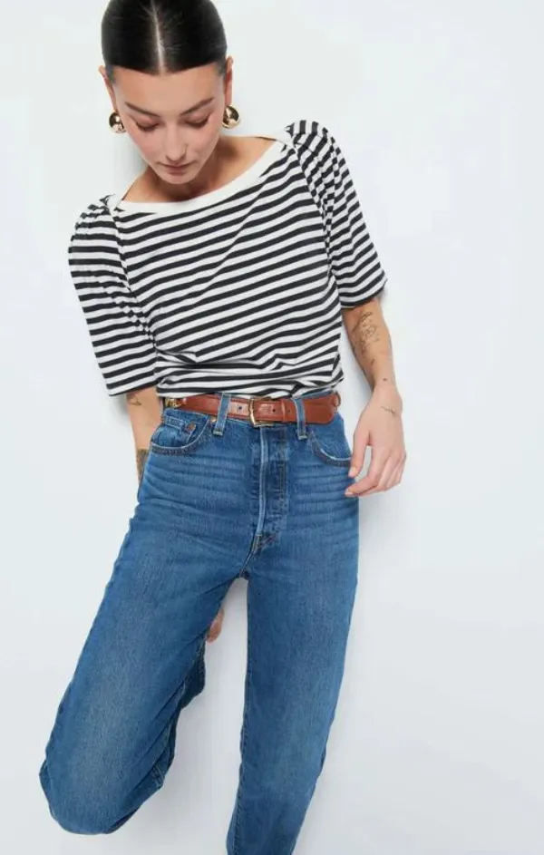 Deana Stripe Envelope Tee