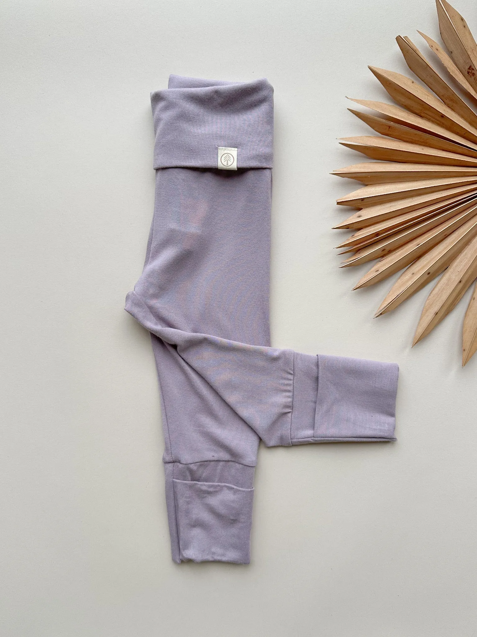 Fold-Over Footie Bamboo Leggings | Dusty Purple