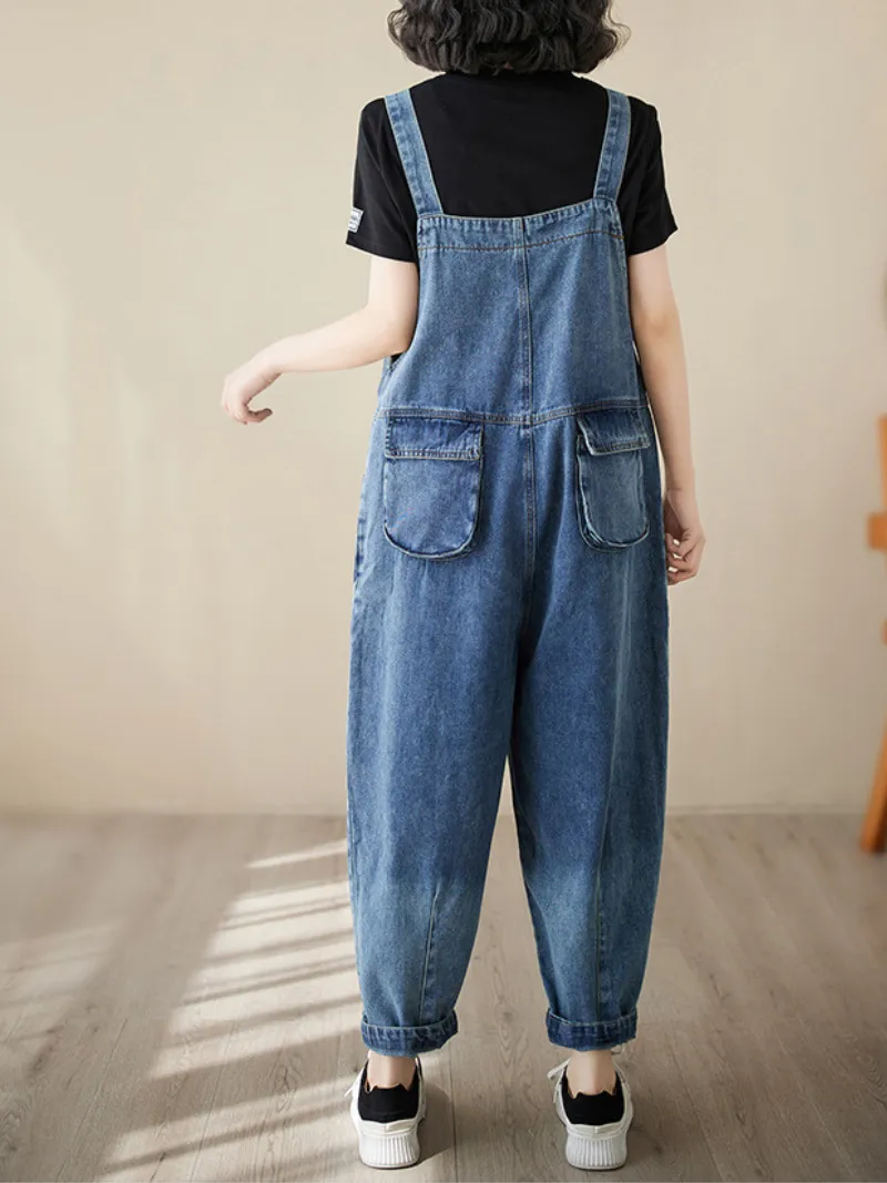 Follow Your Heart Denim High Waist Overall Dungarees