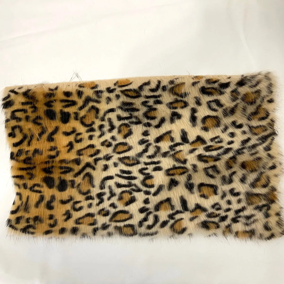 Gold Leopard Print Faux Fur Fabric