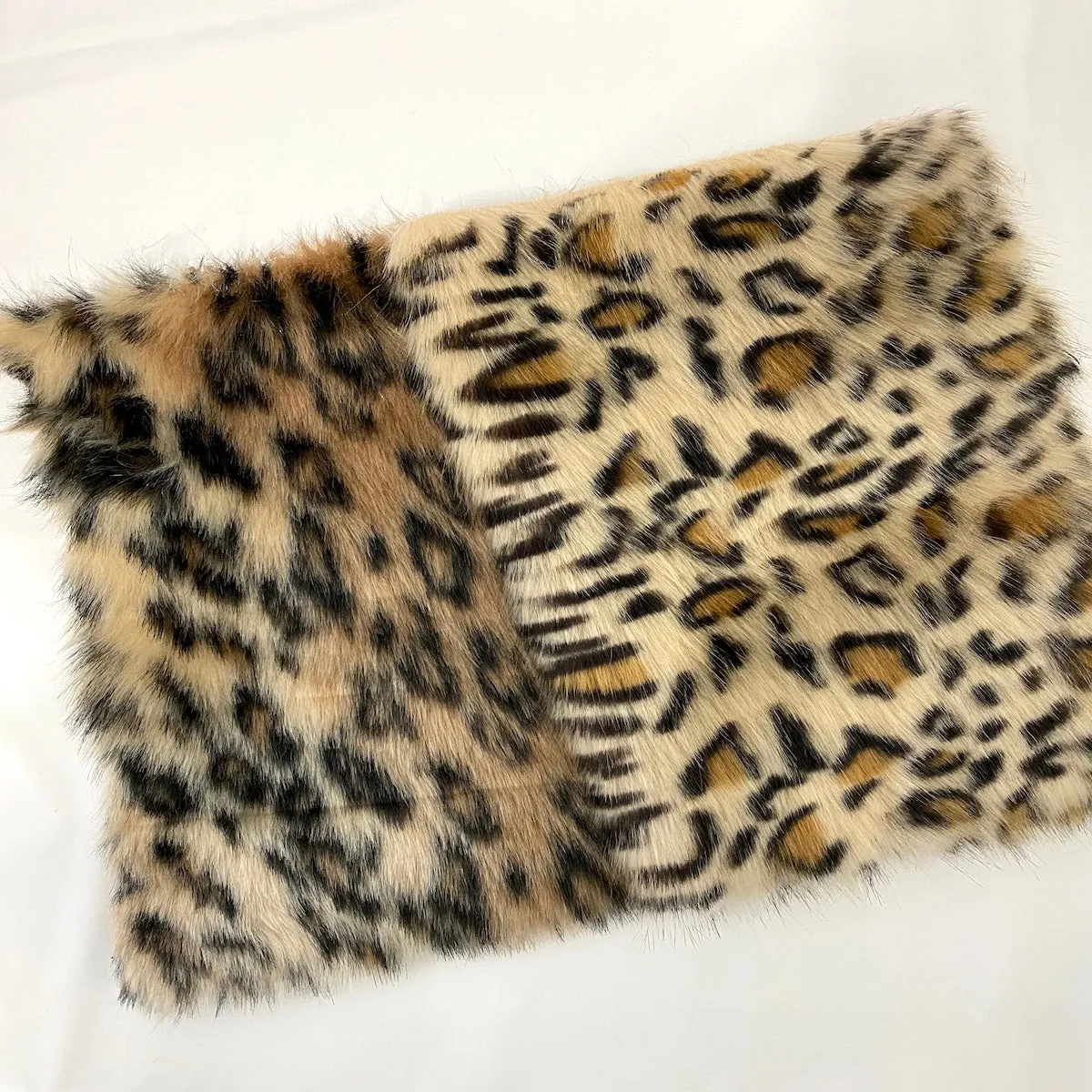 Gold Leopard Print Faux Fur Fabric