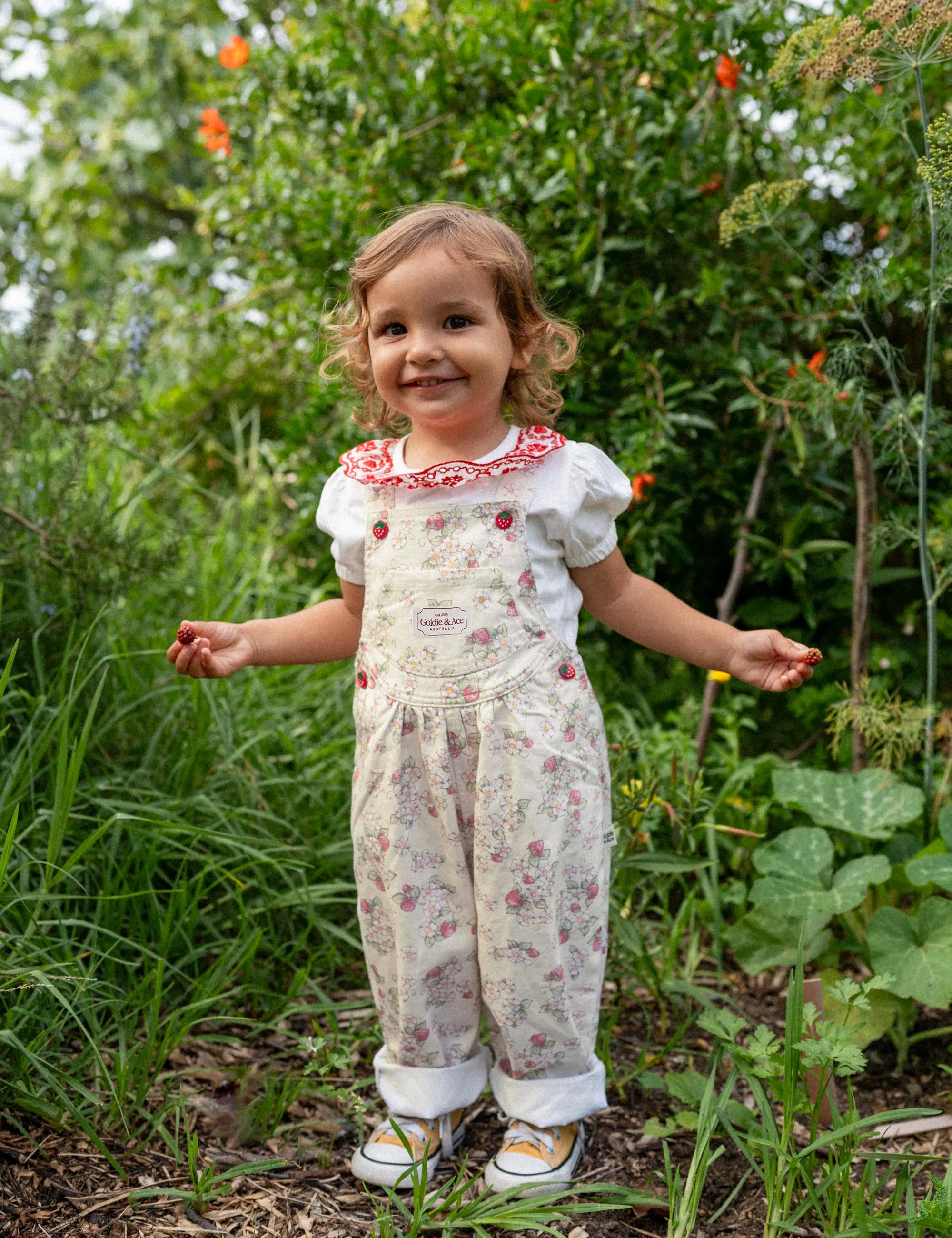 Goldie   Ace Vintage Overall Strawberry Fields