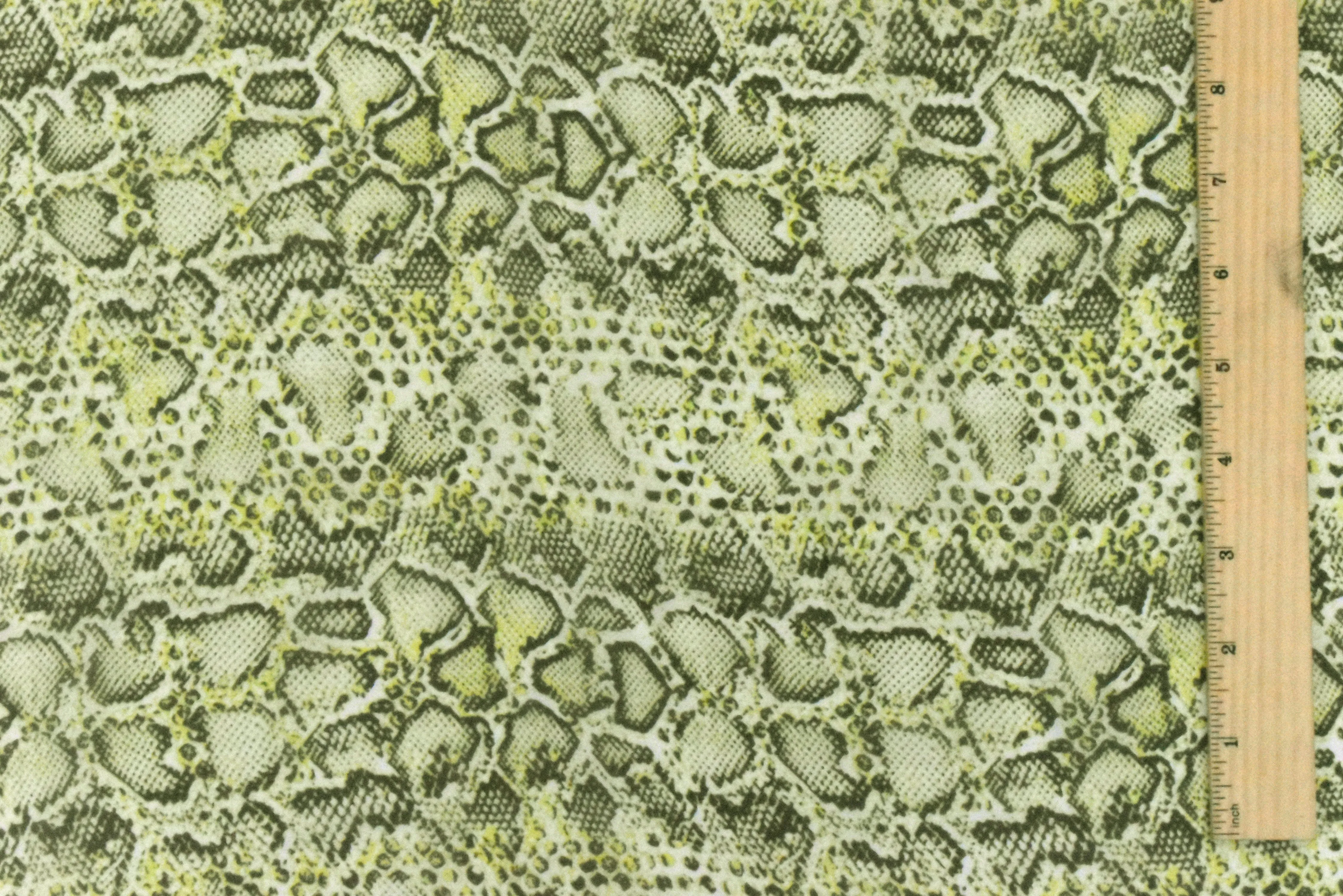 Happy Yellow-Black-Ivory Reptile Pattern Printed Silk Chiffon Fabric