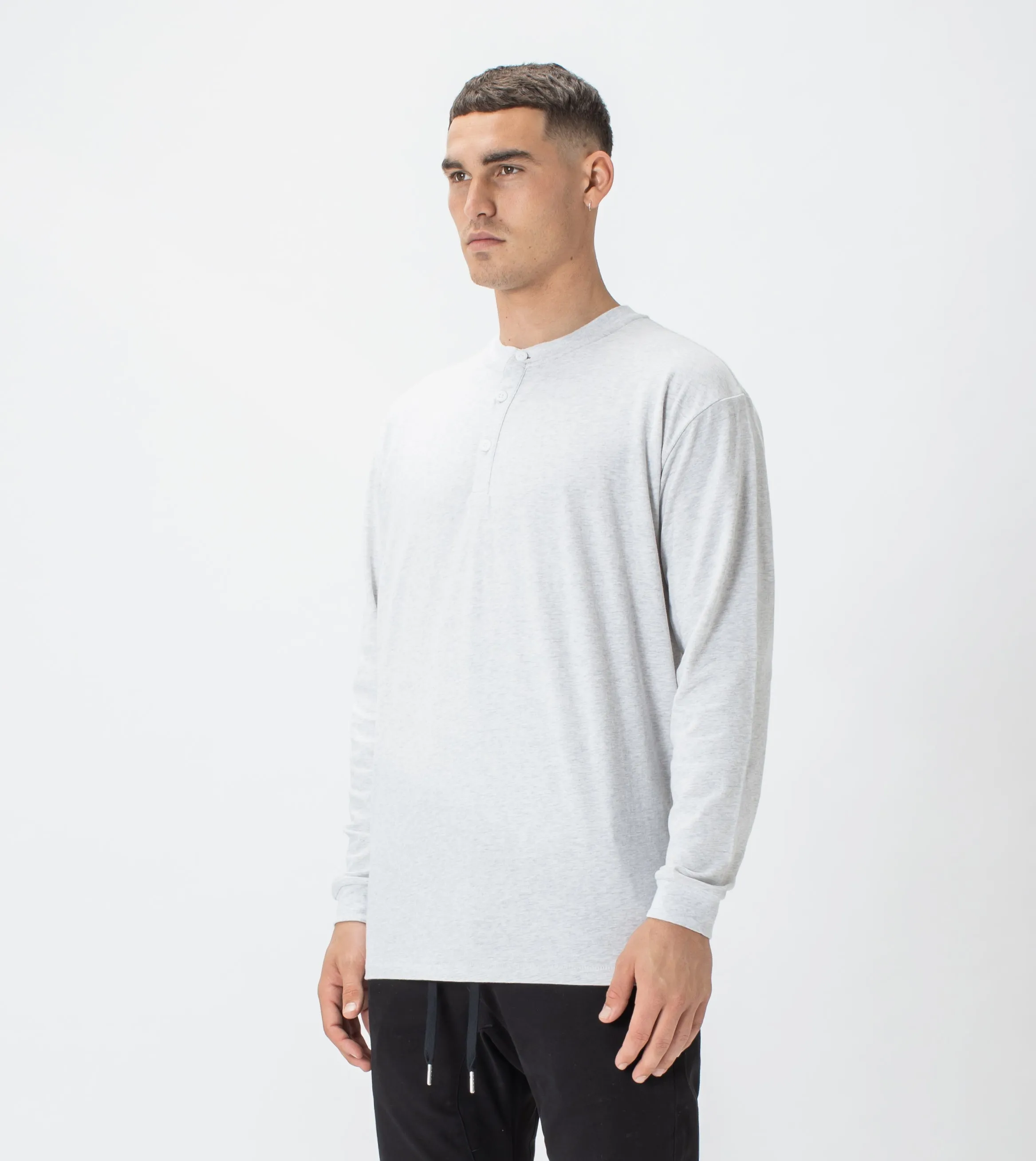 Henley LS Tee Blizzard Marle