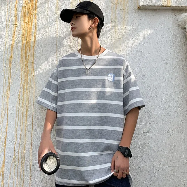 [Korean Style] Barney Striped Sweatshirts