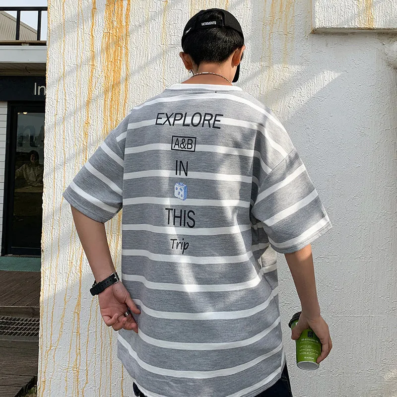 [Korean Style] Barney Striped Sweatshirts