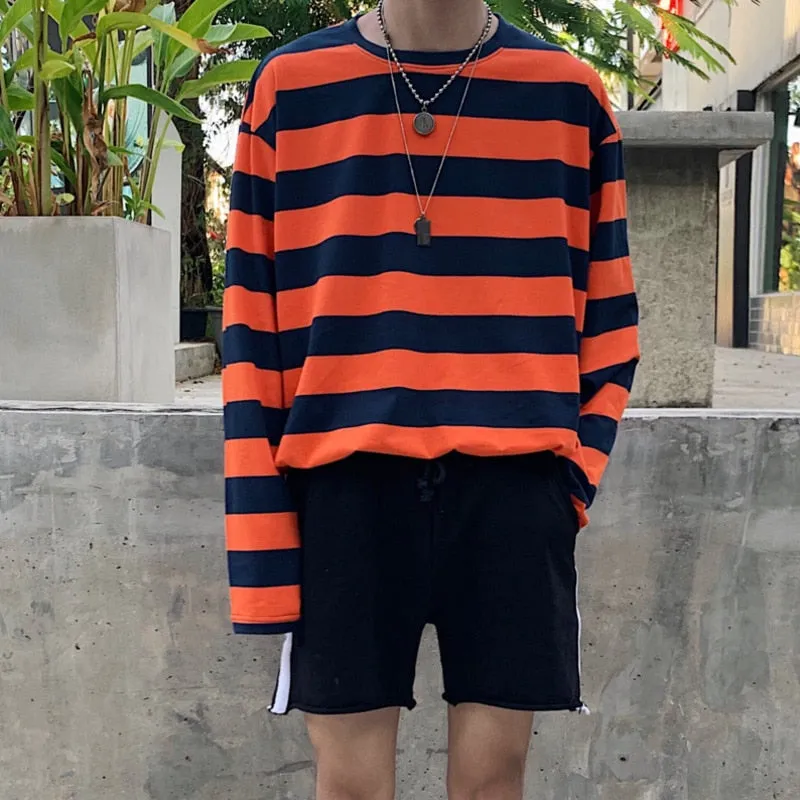 [Korean Style] Hacey Long Sleeve Striped T-shirts