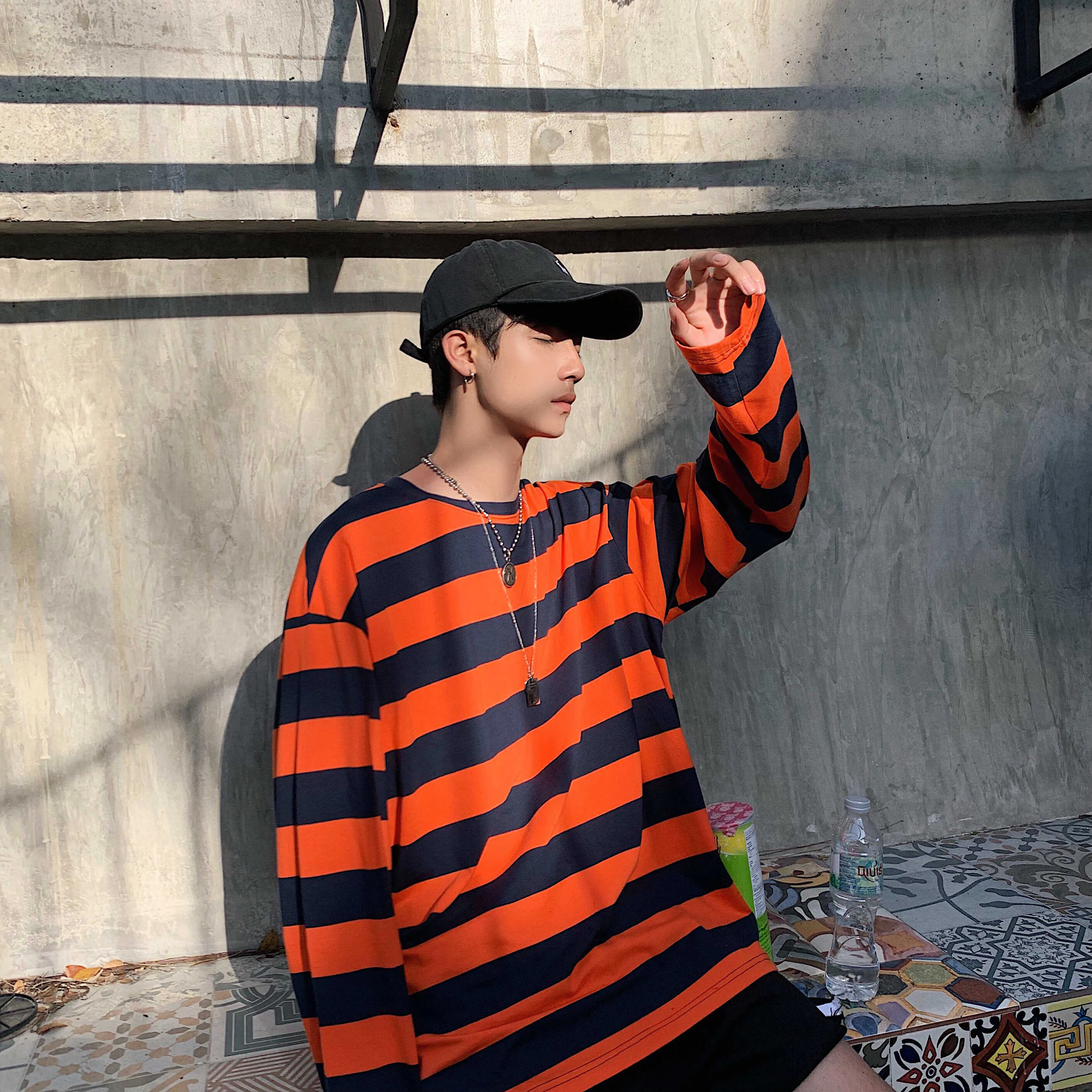 [Korean Style] Hacey Long Sleeve Striped T-shirts