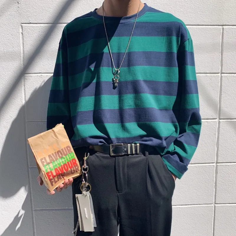 [Korean Style] Hacey Long Sleeve Striped T-shirts