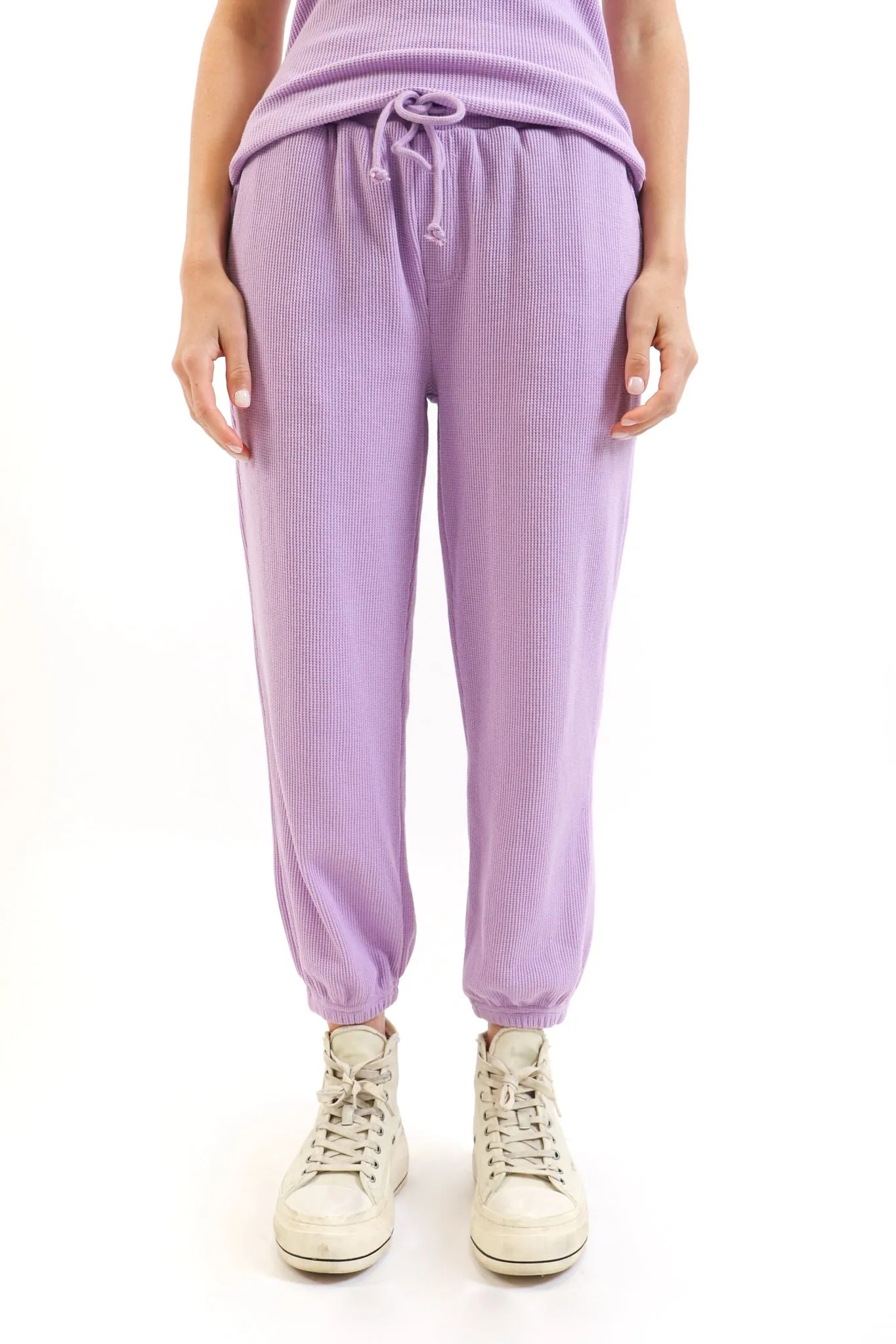 Lavender Relaxed Waffle Joggers