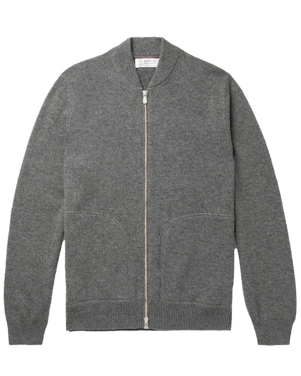 Lead Ribbed Cashmere Zip Up Jacket