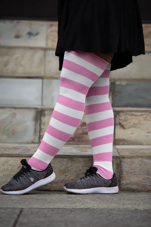 Longer Striped Extraordinary Thigh High Socks