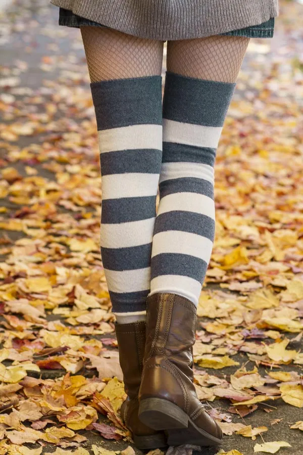 Longer Striped Extraordinary Thigh High Socks