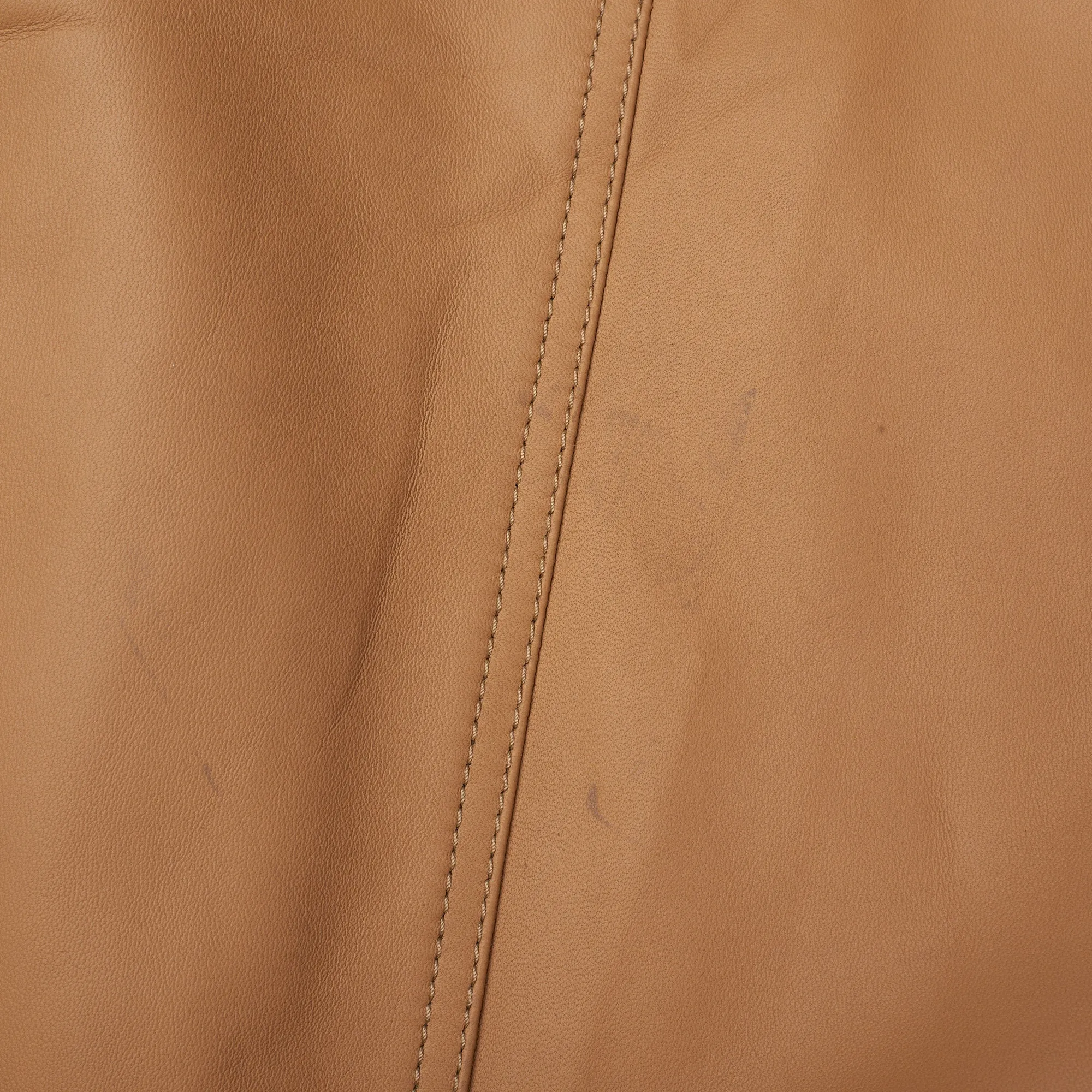 LORO PIANA Tan Lambskin Leather Cashmere-Silk Lined Field Jacket Size M