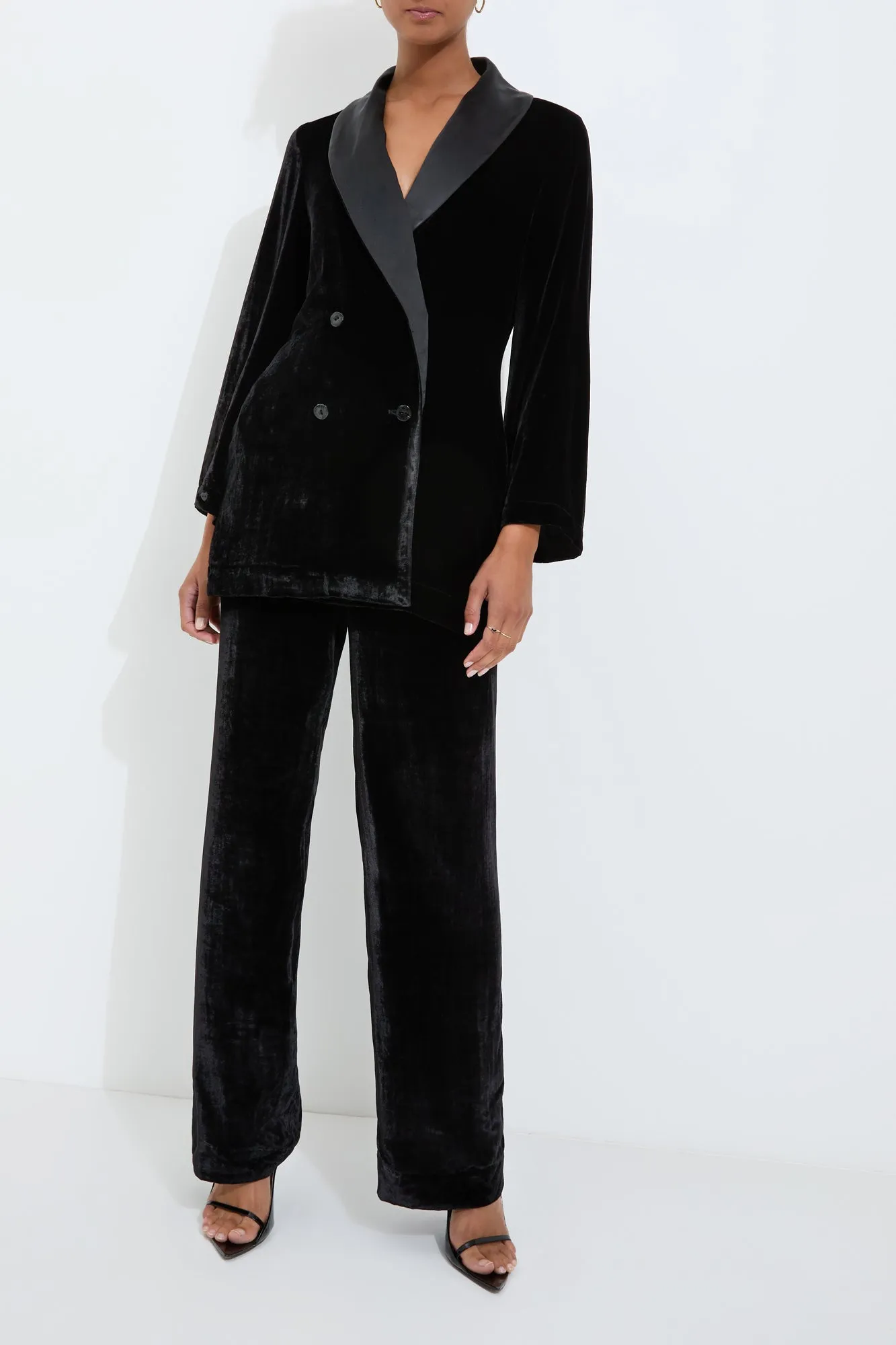 MARAIS VELVET TUXEDO PANT {BLACK}