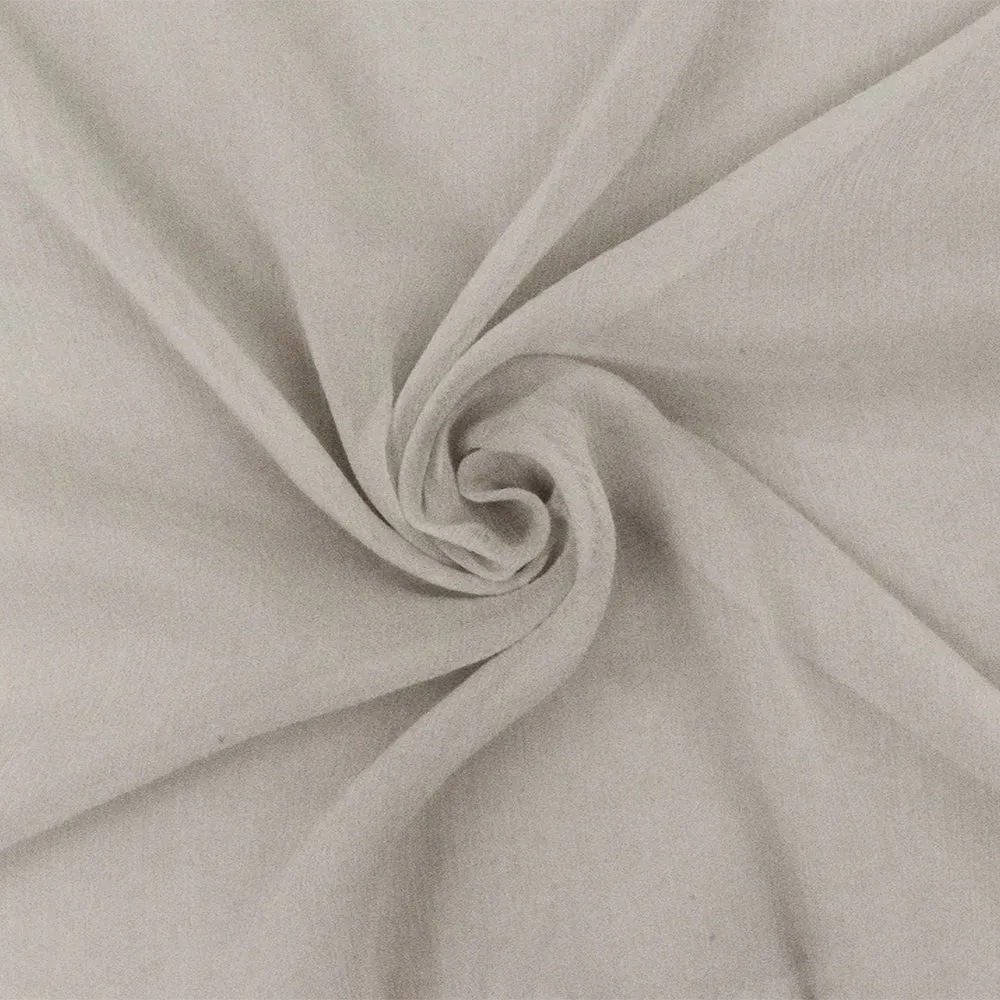 Mauve Gray Solid Crinkle Silk Chiffon Woven Fabric