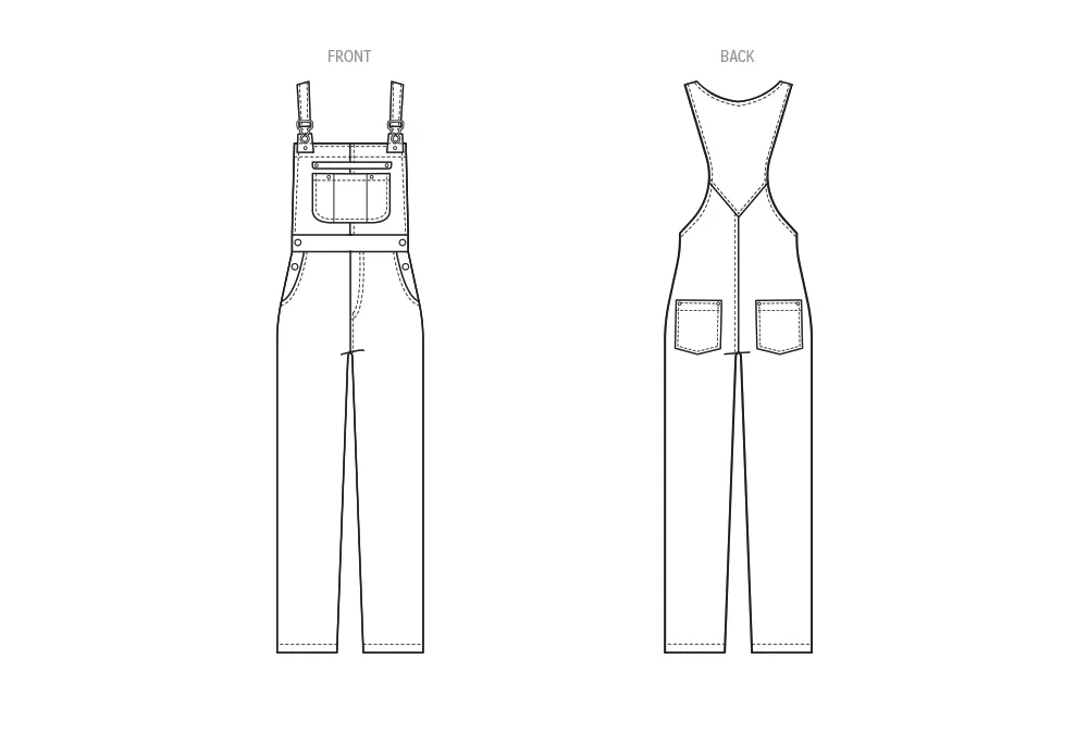 McCall's sewing pattern M8437 Misses Overalls by Brandi Joan