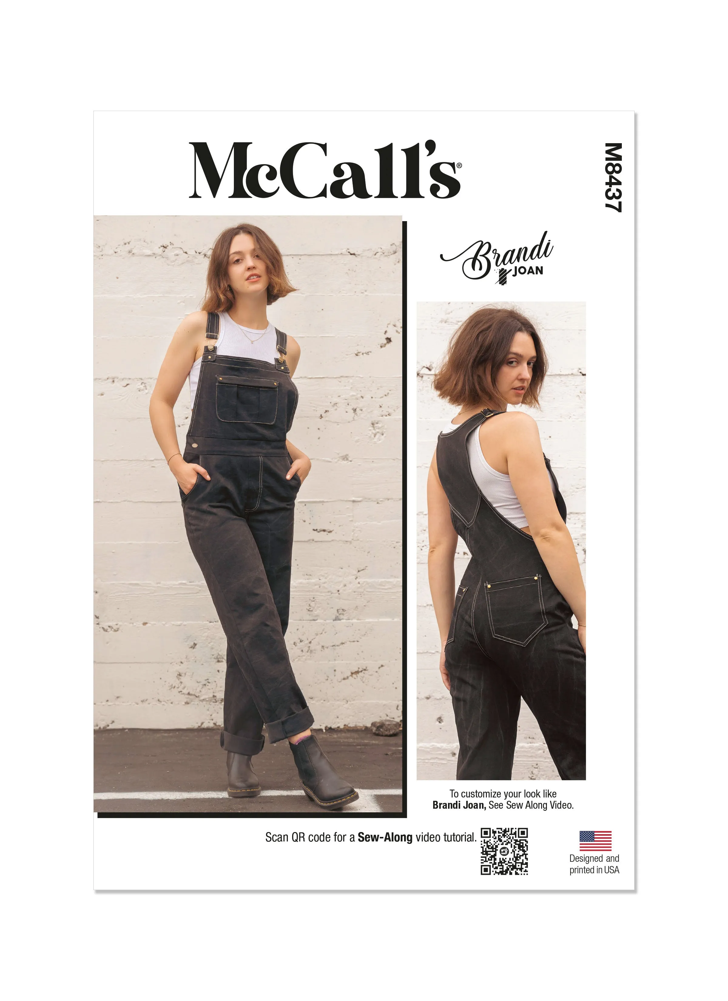 McCall's sewing pattern M8437 Misses Overalls by Brandi Joan