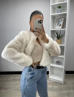 Millie milk faux fur jacket