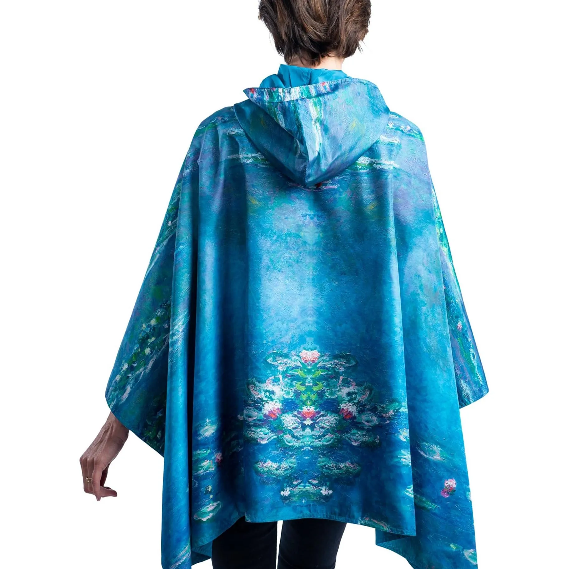 Monet Water Lilies Womens Rain Cape - Rainproof Breathable Rain Poncho