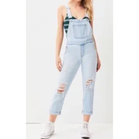 PacSun L.A. Women's Horizon Washed Distressed Baggy Overalls Size Medium