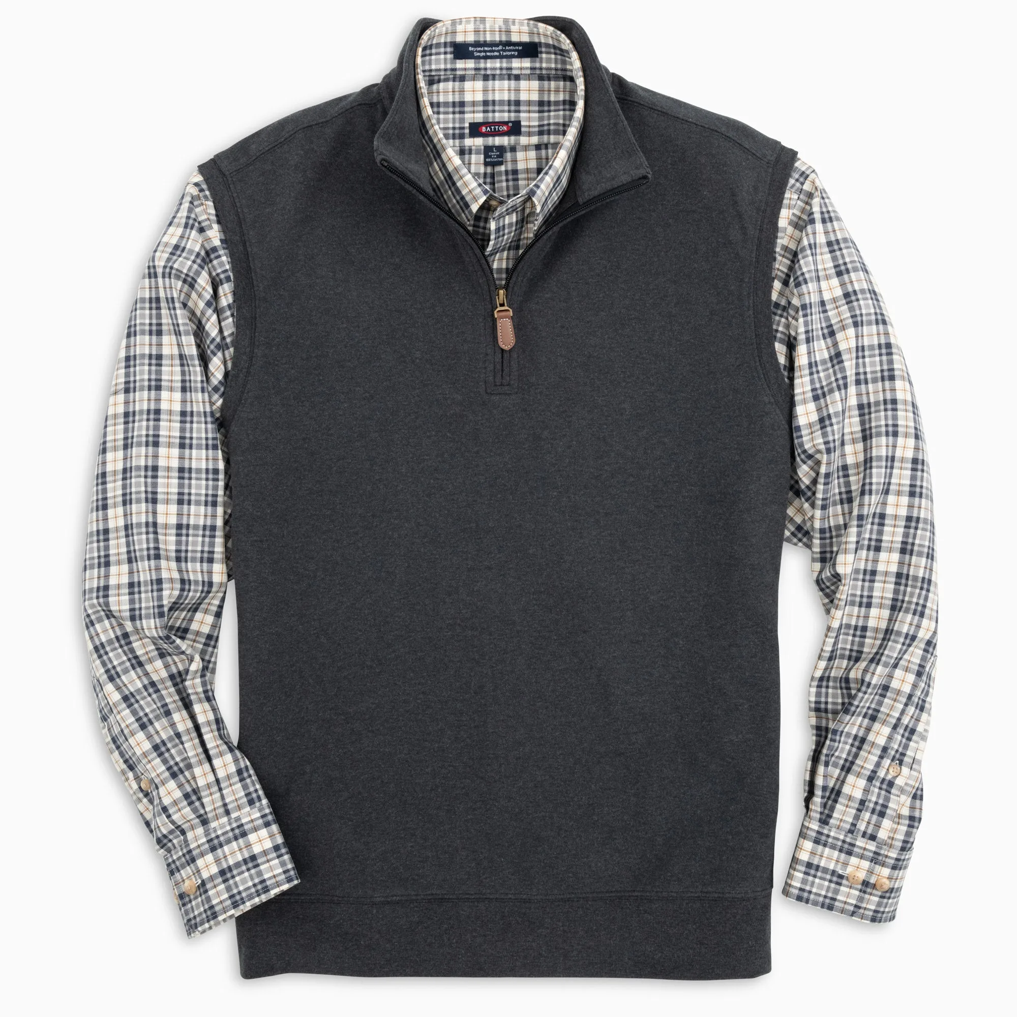 Paulo Charcoal Quarter-Zip Vest