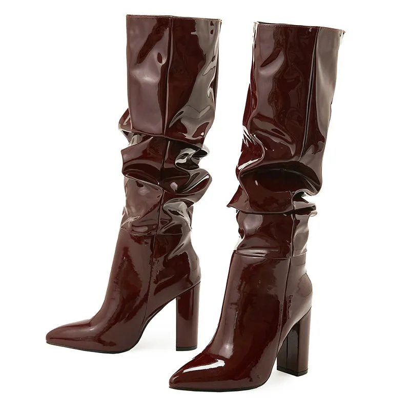 Retro Flair Below-The-Knee Platform Boots