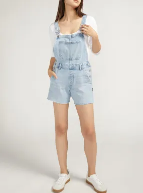 SILVER SHORTALL RELAXED FIT OVERALLS