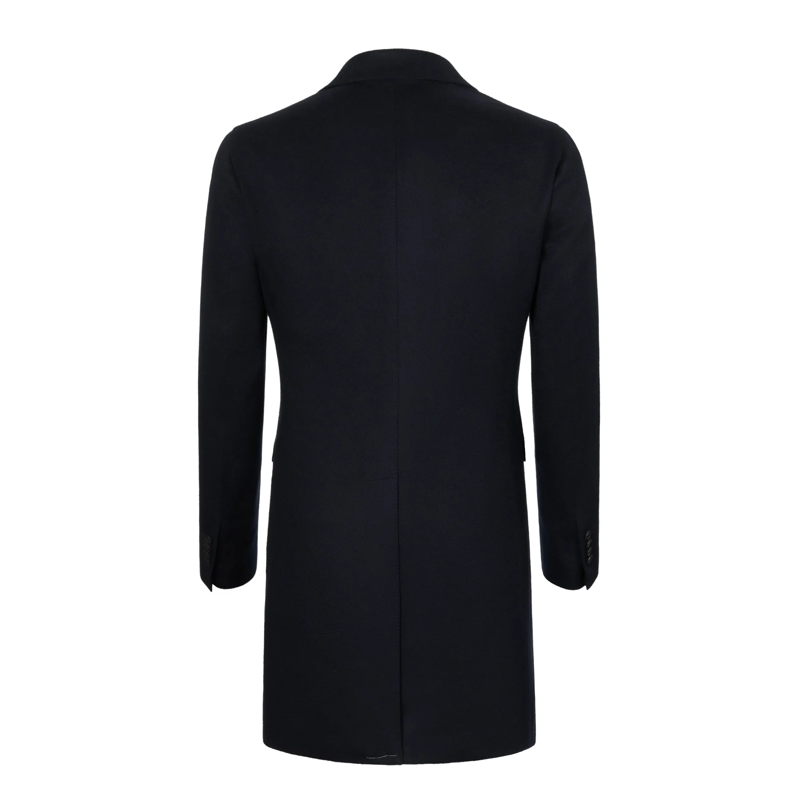 Single-Breasted Cashmere-Blend Coat in Navy Blue. Exclusively Made for Sartale