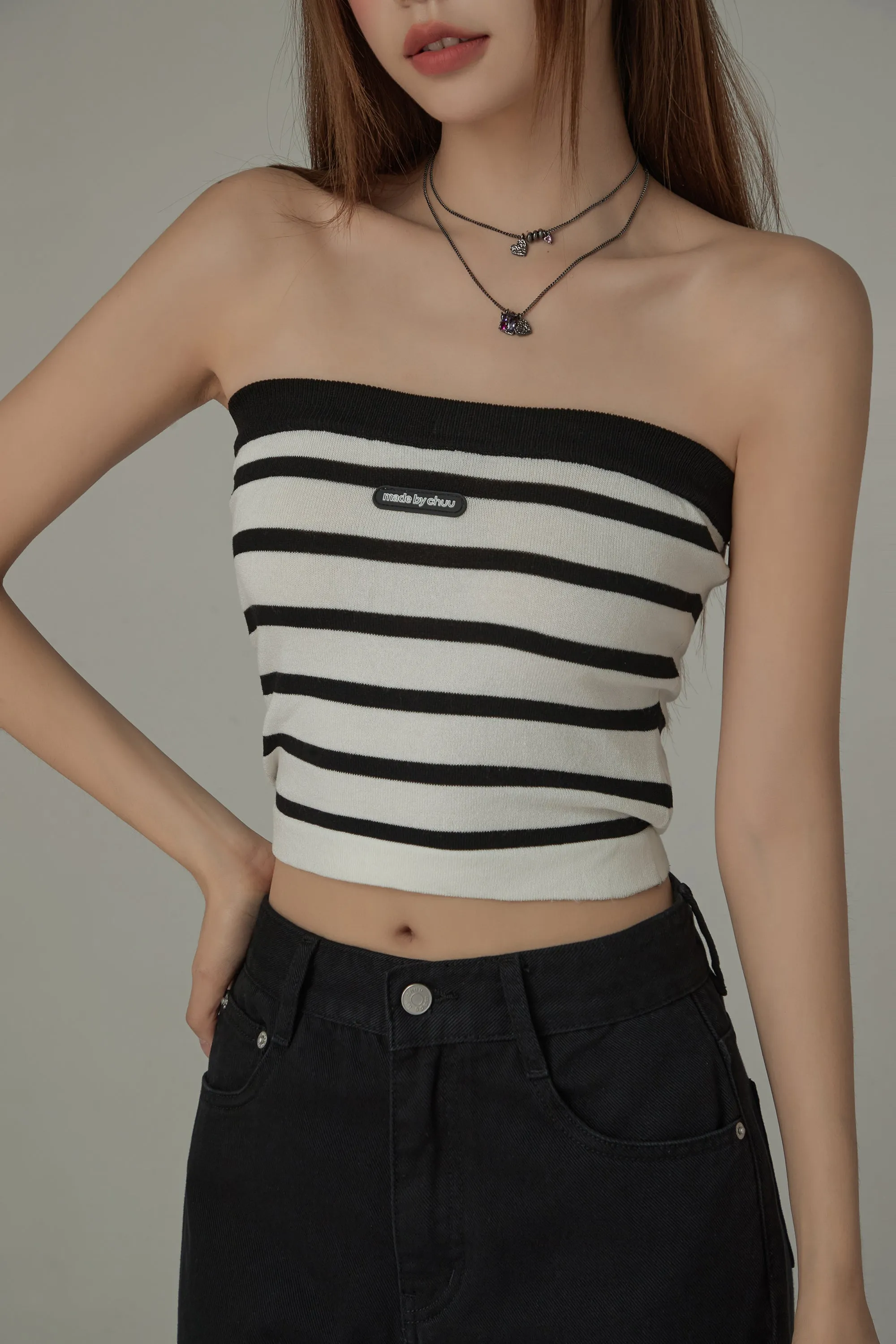 Striped Tube Crop Top