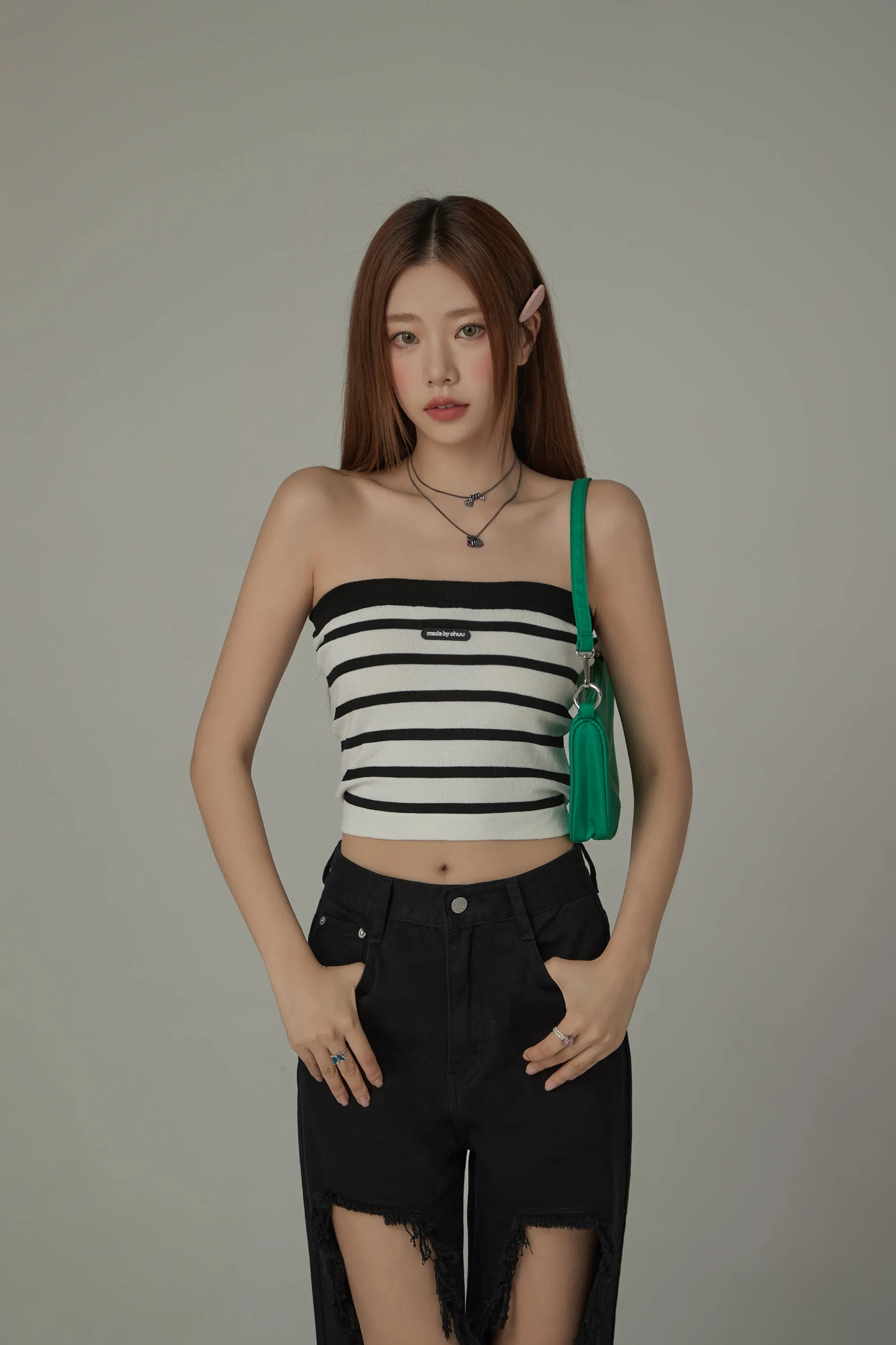 Striped Tube Crop Top