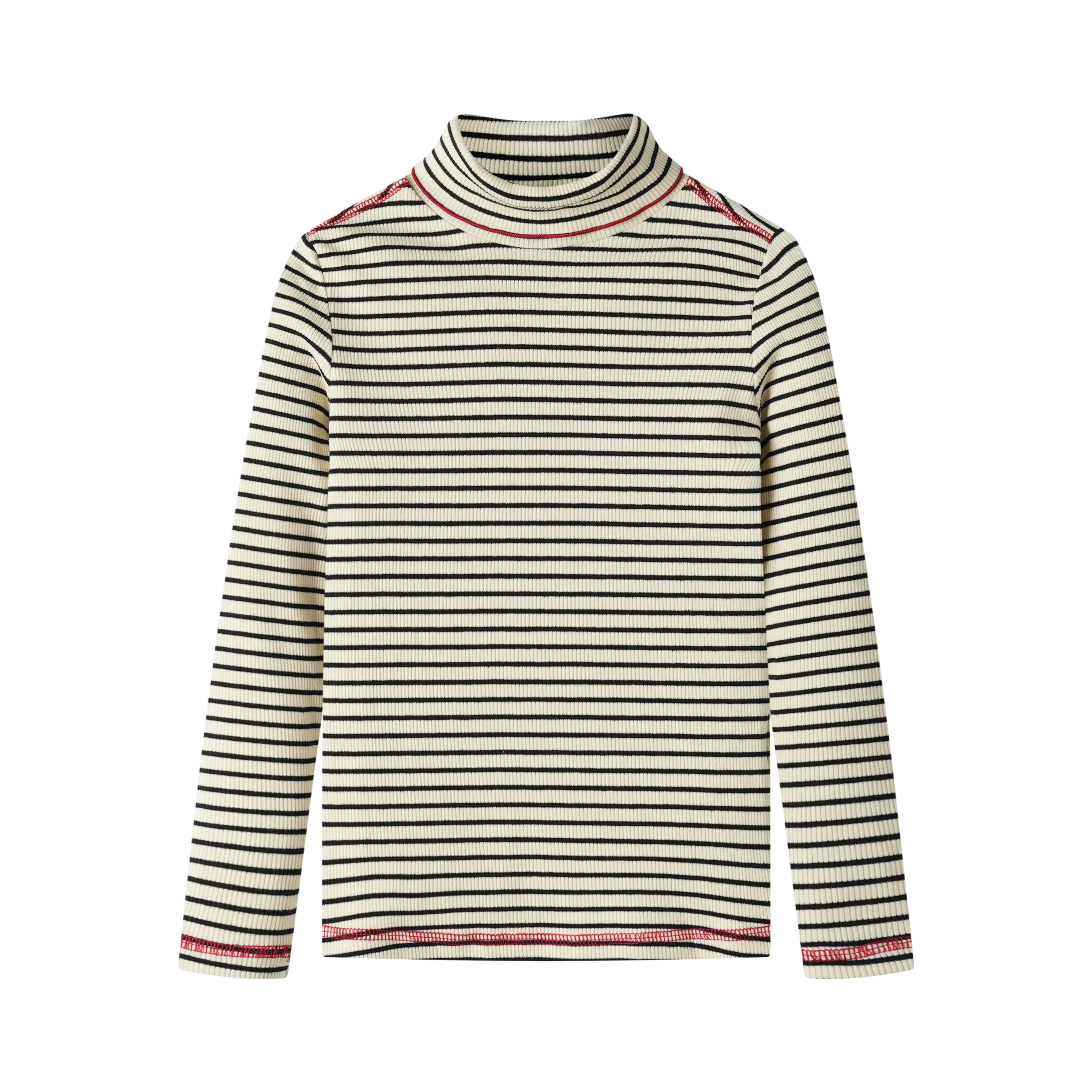 STRIPED TURTLENECK-BLACK STRIPED