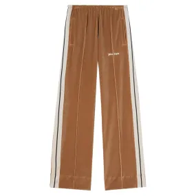 Velvet Loose Track Pants Beige