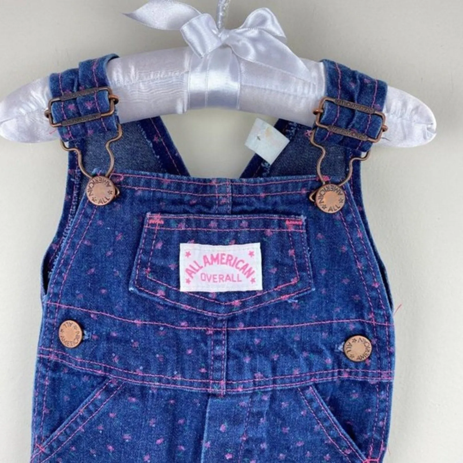 Vintage Healthtex Floral Denim Overalls 3 Months