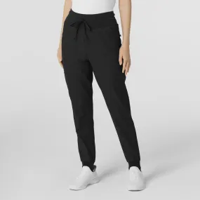 Wink Women's Convertible Stirrup Jogger Scrub Pant - Black