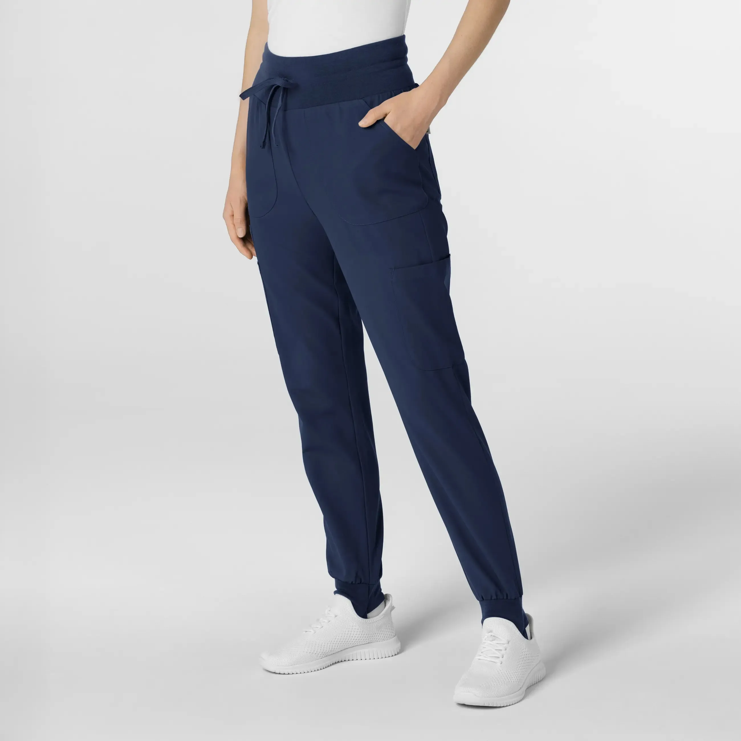 Wink Women's Convertible Stirrup Jogger Scrub Pant - Navy